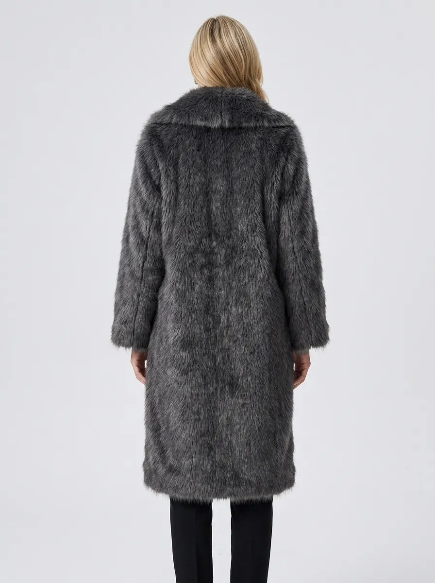 Layering Longline Faux Fur Coat