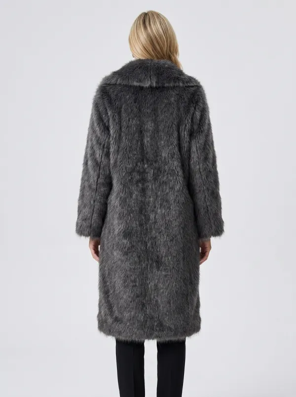 Layering Longline Faux Fur Coat