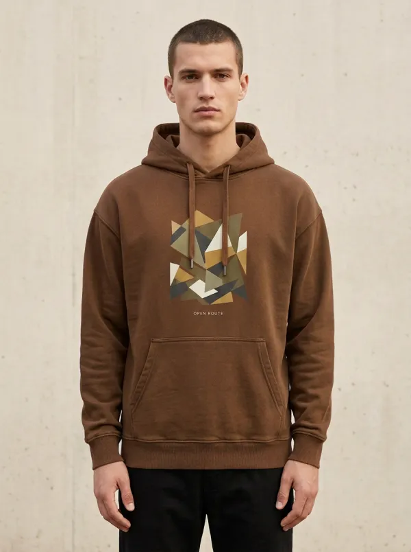 Men's Geometric Triangle Print Hoodie