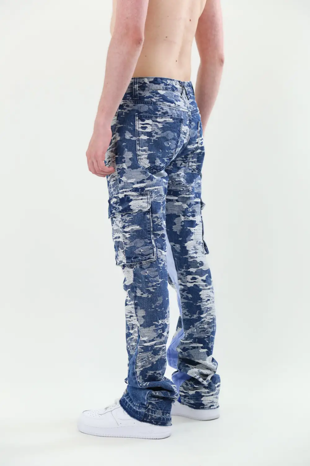 Jacquard Stacked Cargo Jeans