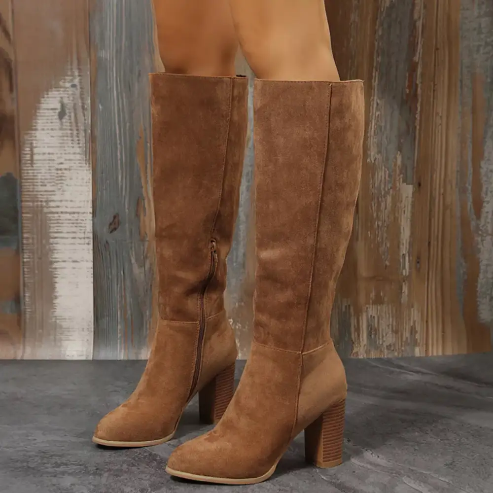 Soft Pointed Toe Block Heel Boots