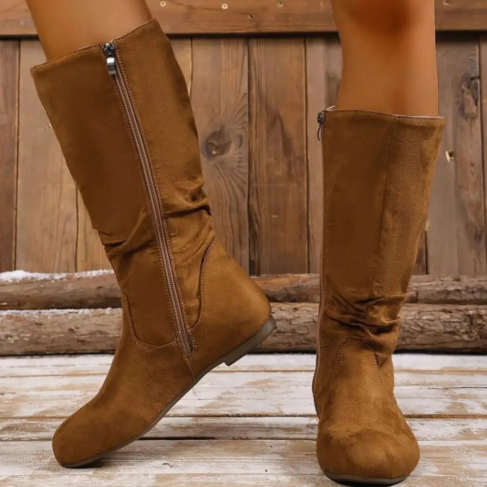 Classic Round Toe Side Zip Boots