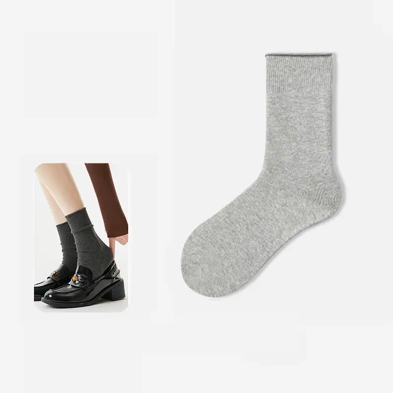 Classic Ribbed Cotton Slouch Crew Socks