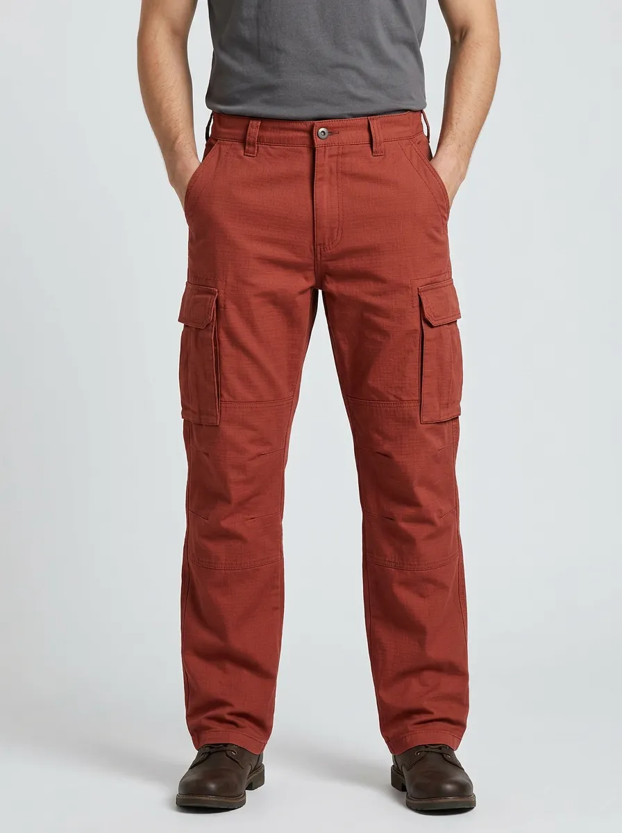 Unisex Rust Multi-Pocket Tactical Work Pants