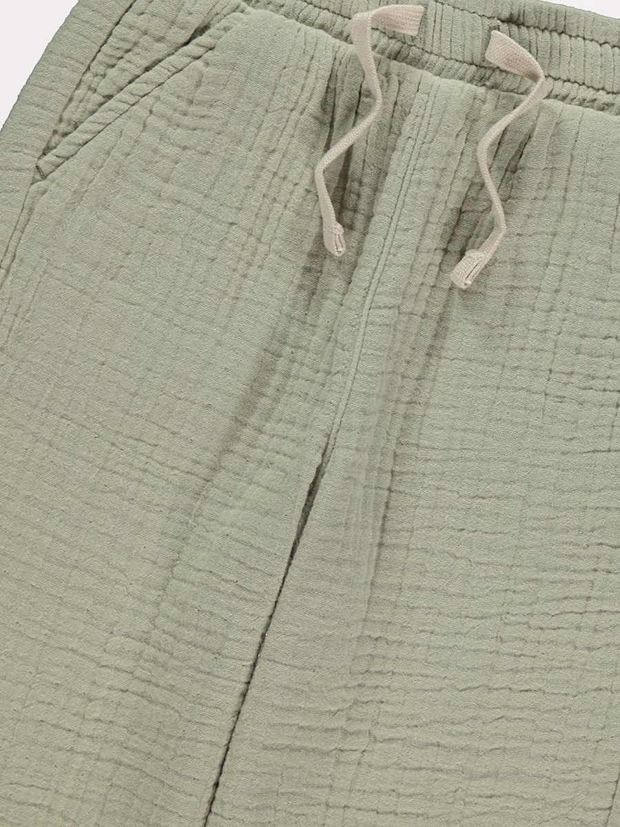 Khaki Cheesecloth Trousers detail 1