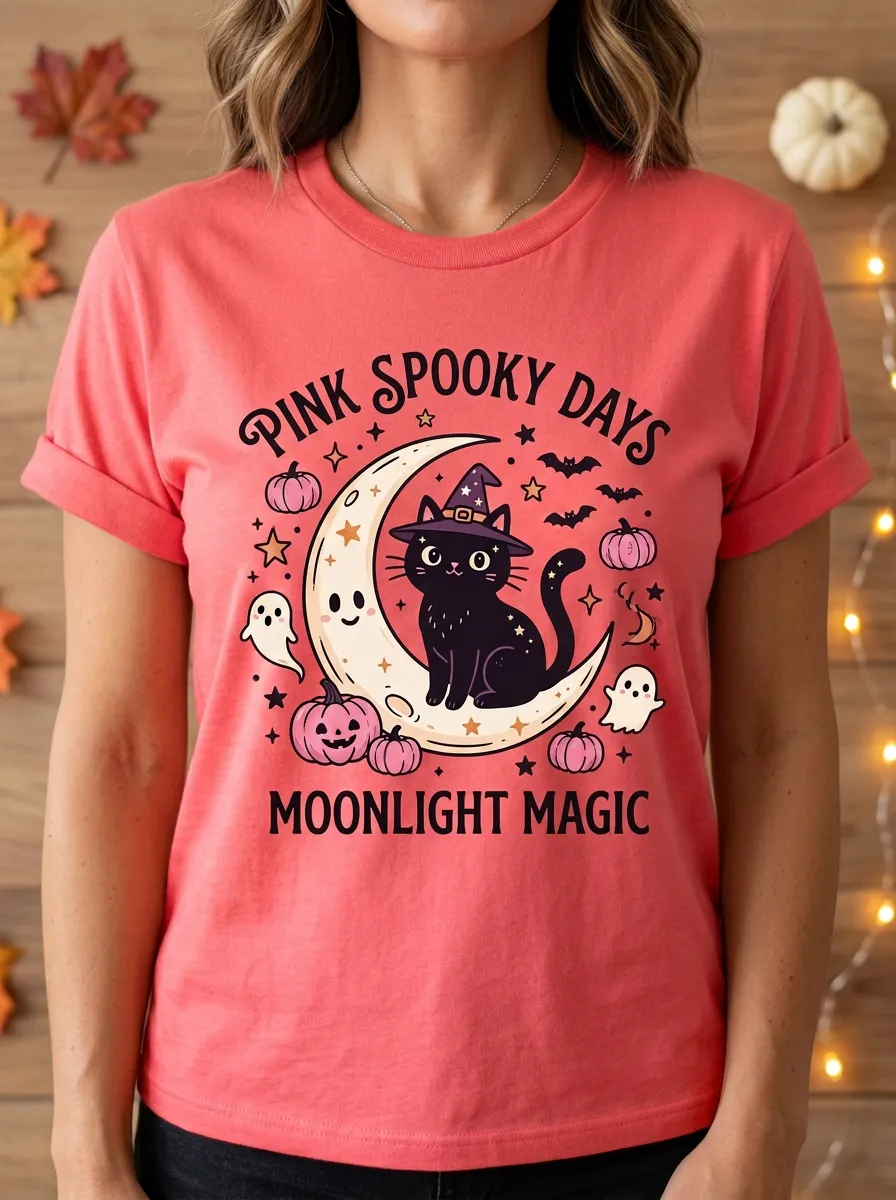 Pumpkin Cat Halloween Graphic T-Shirt