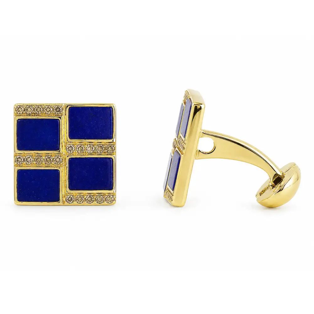 Champagne Diamond Lapis Cufflinks