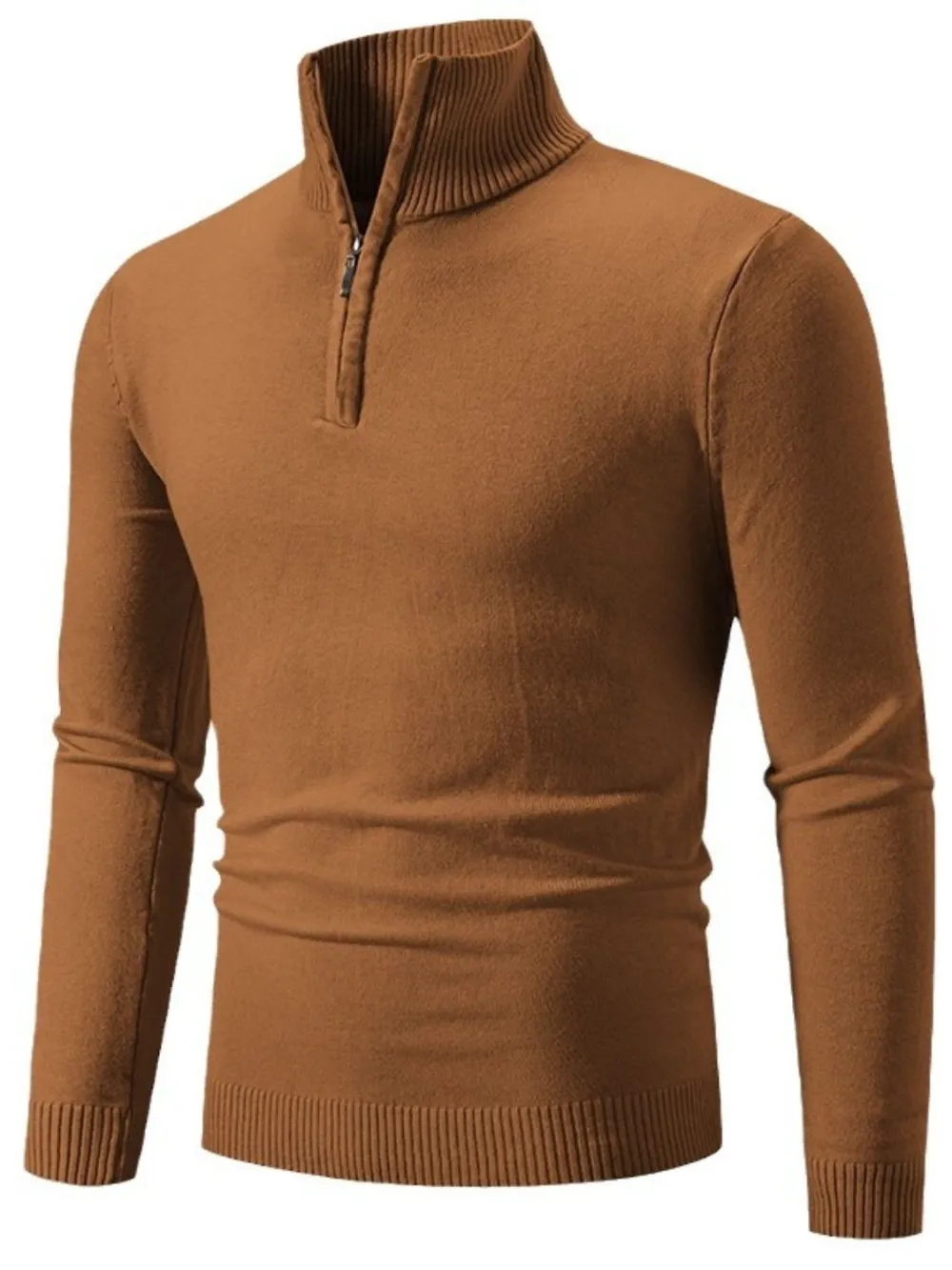 Quarter Zip Long Sleeve Knit Top