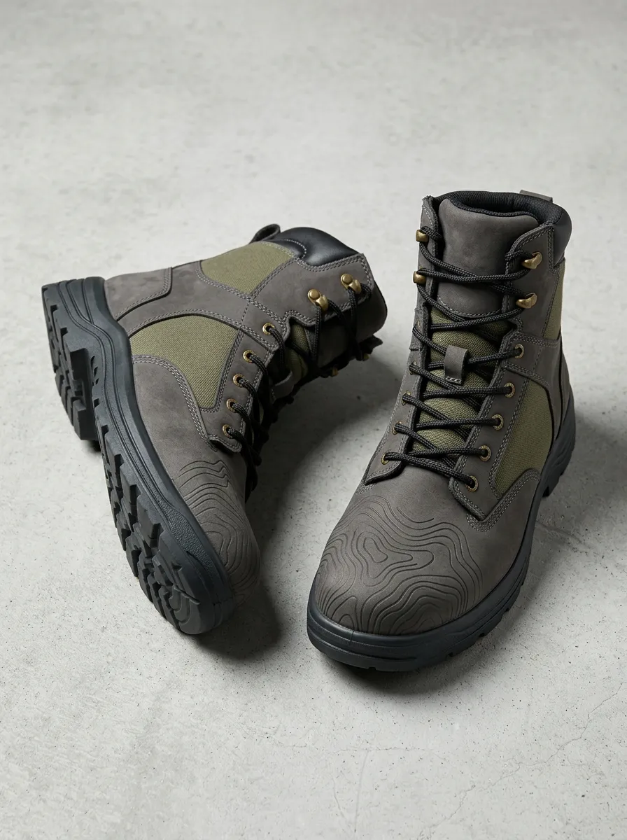 Topographic Hiking Work Boots