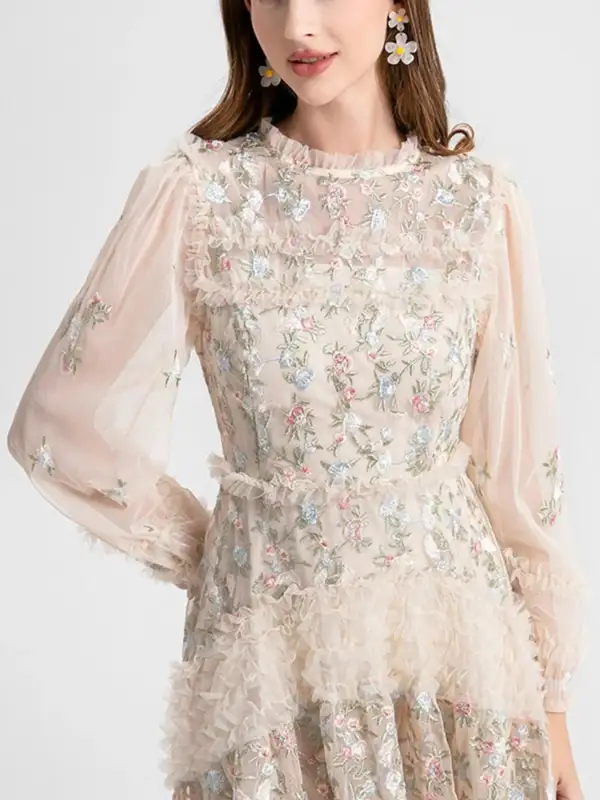Floral Tulle Maxi Dress