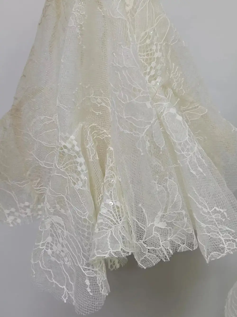 Lace Ruffle Long Sleeve Dress Casual