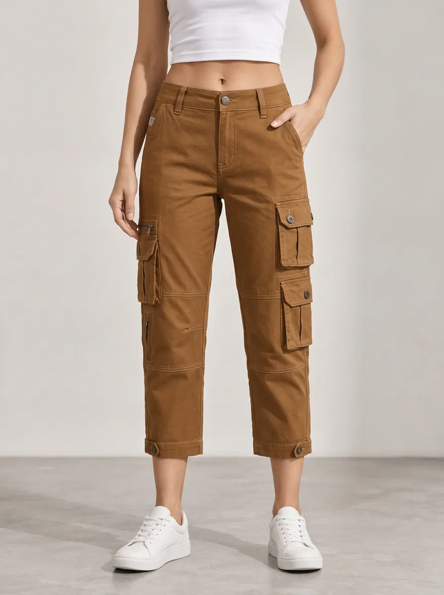Women's Daywear Utility Multi-Pocket Capri Pants