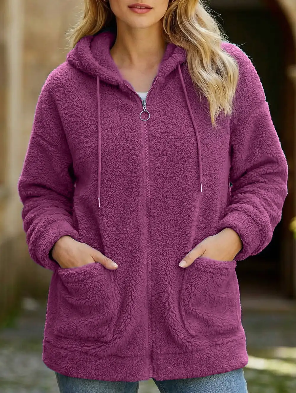 Zipper Cardigan Loose Top Coat