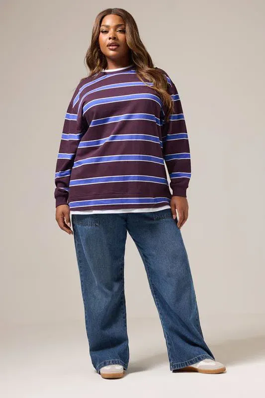Purple Stripe 2-In-1 Sweatshirt