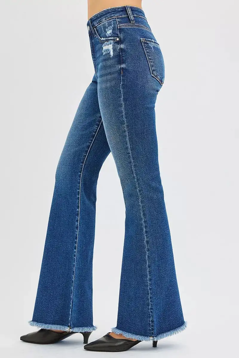 Classic High Waist Flare Leg Denim Jeans