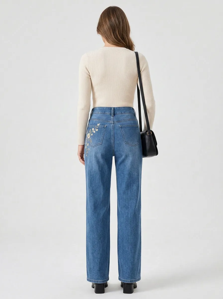 Women's Wide Leg Casual Denim Jeans