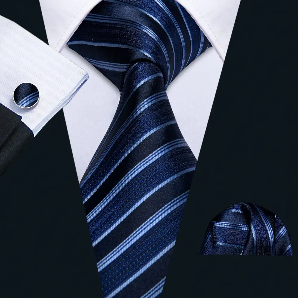 Refined Striped Business Silk Necktie Set