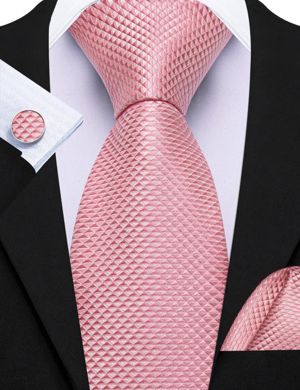 Classic Solid Silk Necktie Set
