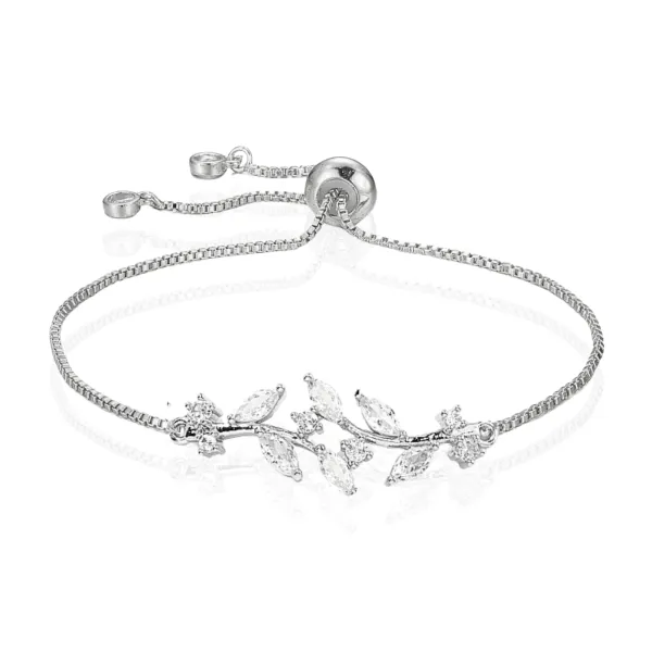 Branch Crystal Accent Adjustable Bracelet