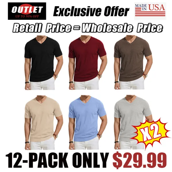 Men's Wool Blend Short Sleeve V-Neck Sweater Soft Textured Knit Pullover for Business Casual Wear