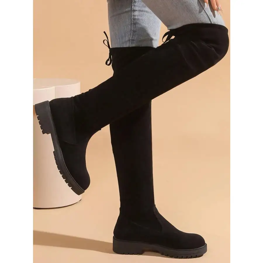 Over the Knee Block Heel Boots