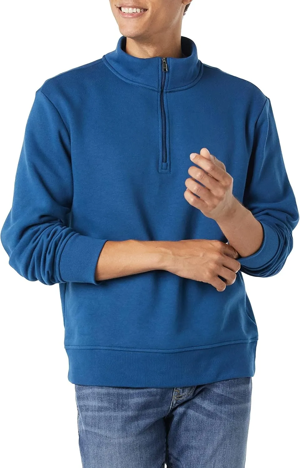 Amazon Essentials Men's Regular Fit Long-Sleeve Quarter-Zip Pullover Fleece Sweatshirt with Mock Neck, Midweight