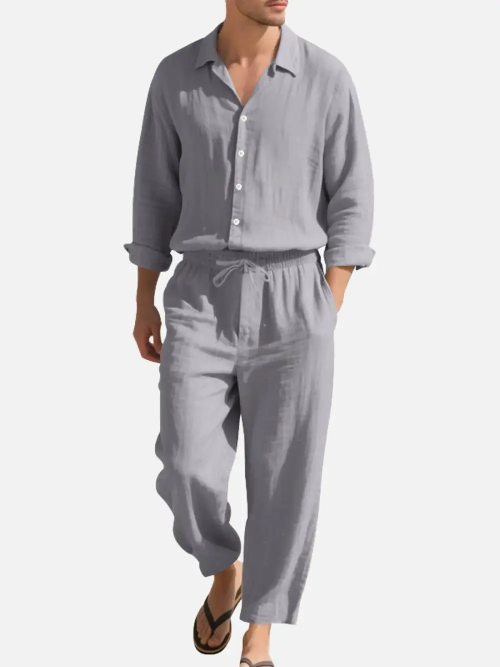 Linen Blend Relaxed Two Piece Set