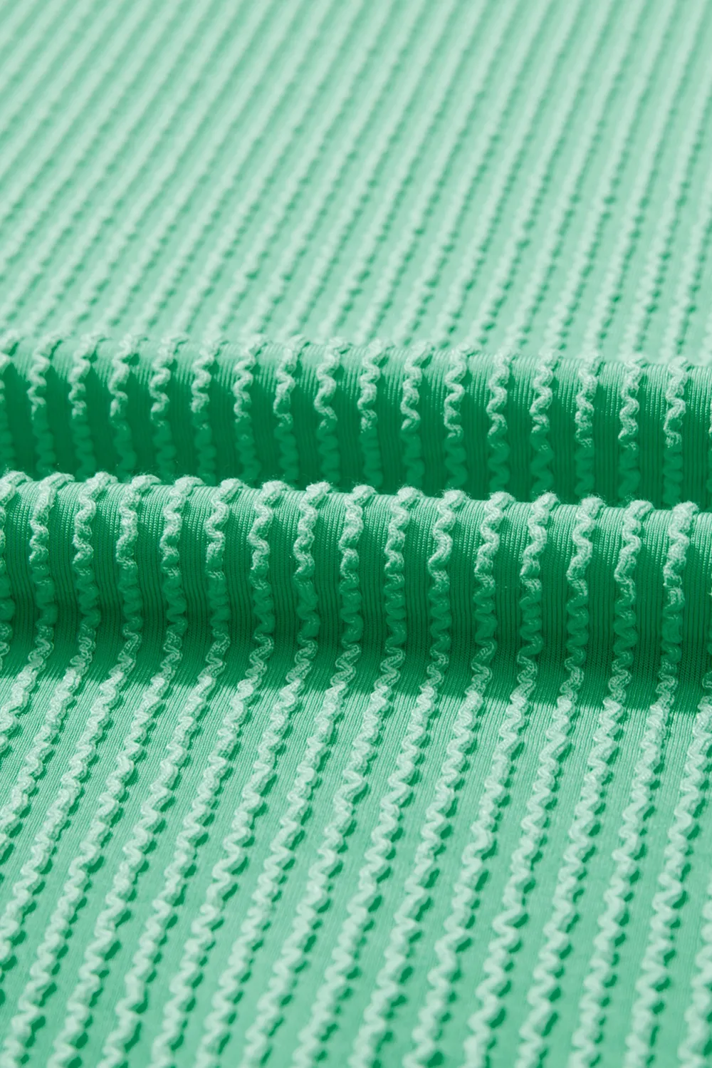 Bright Green Twisted Rib Uneven Top