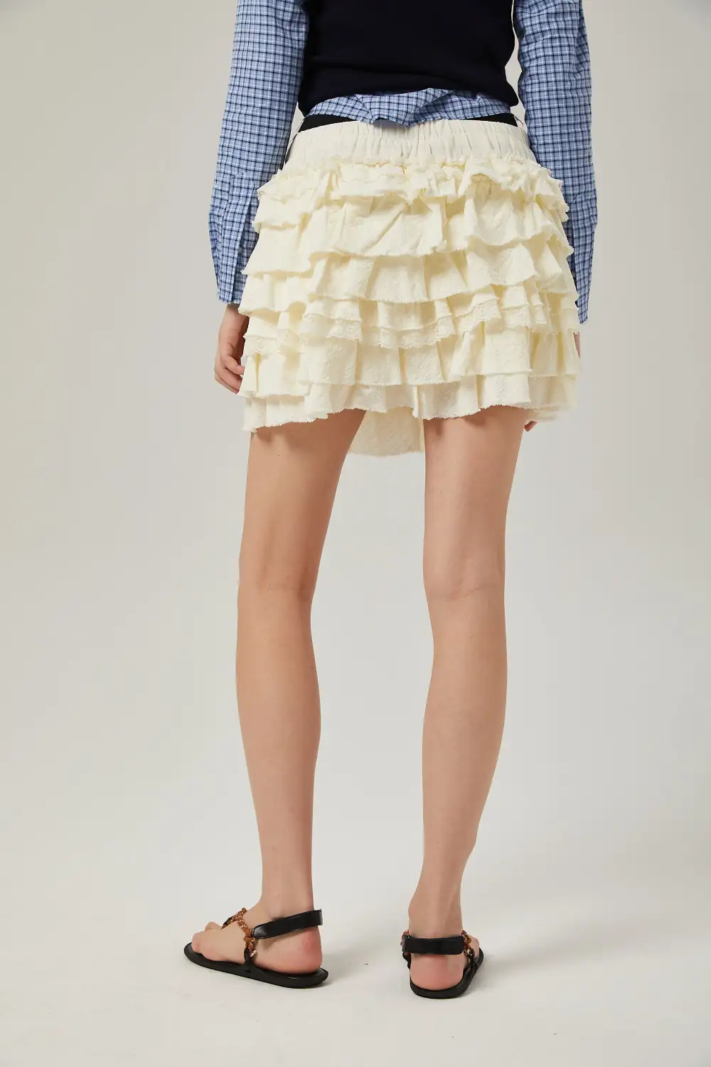Lace Tiered Lace Trim Skirt