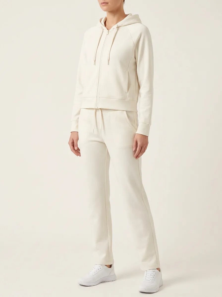 Women's Raglan Zip-Up Hoodie and Ribbed-Cuff Jogger Set
