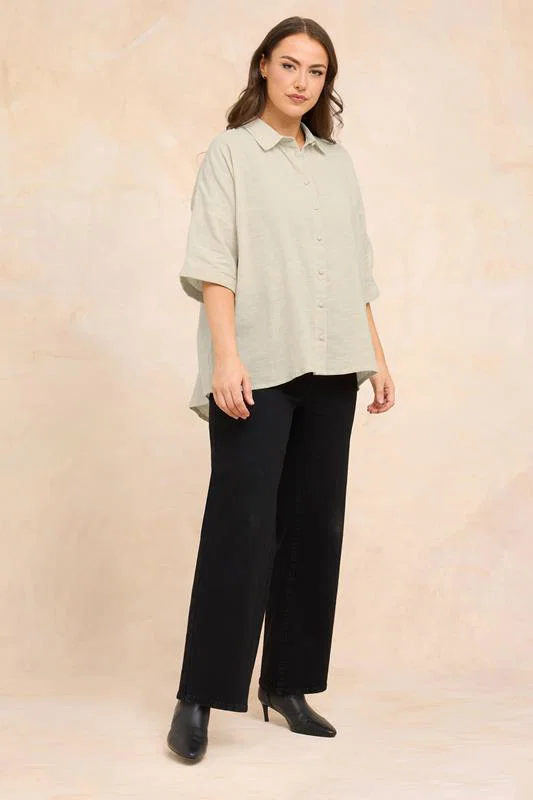 Natural Brown Short Sleeve Cotton Shirt detail 1