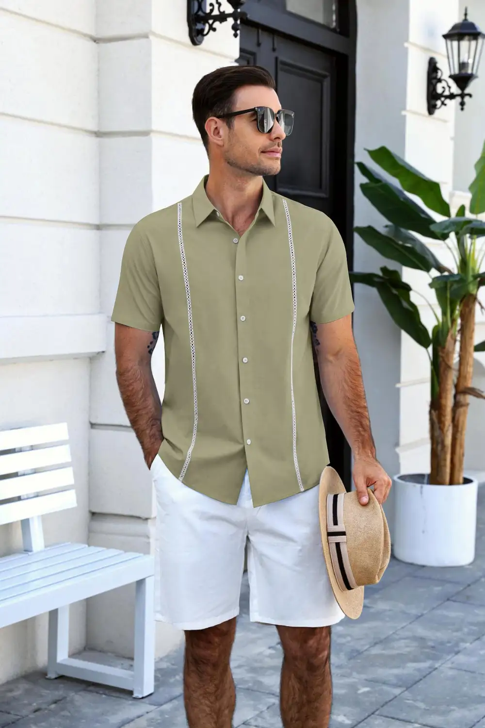 Summer Casual Cuban Guayabera Shirt