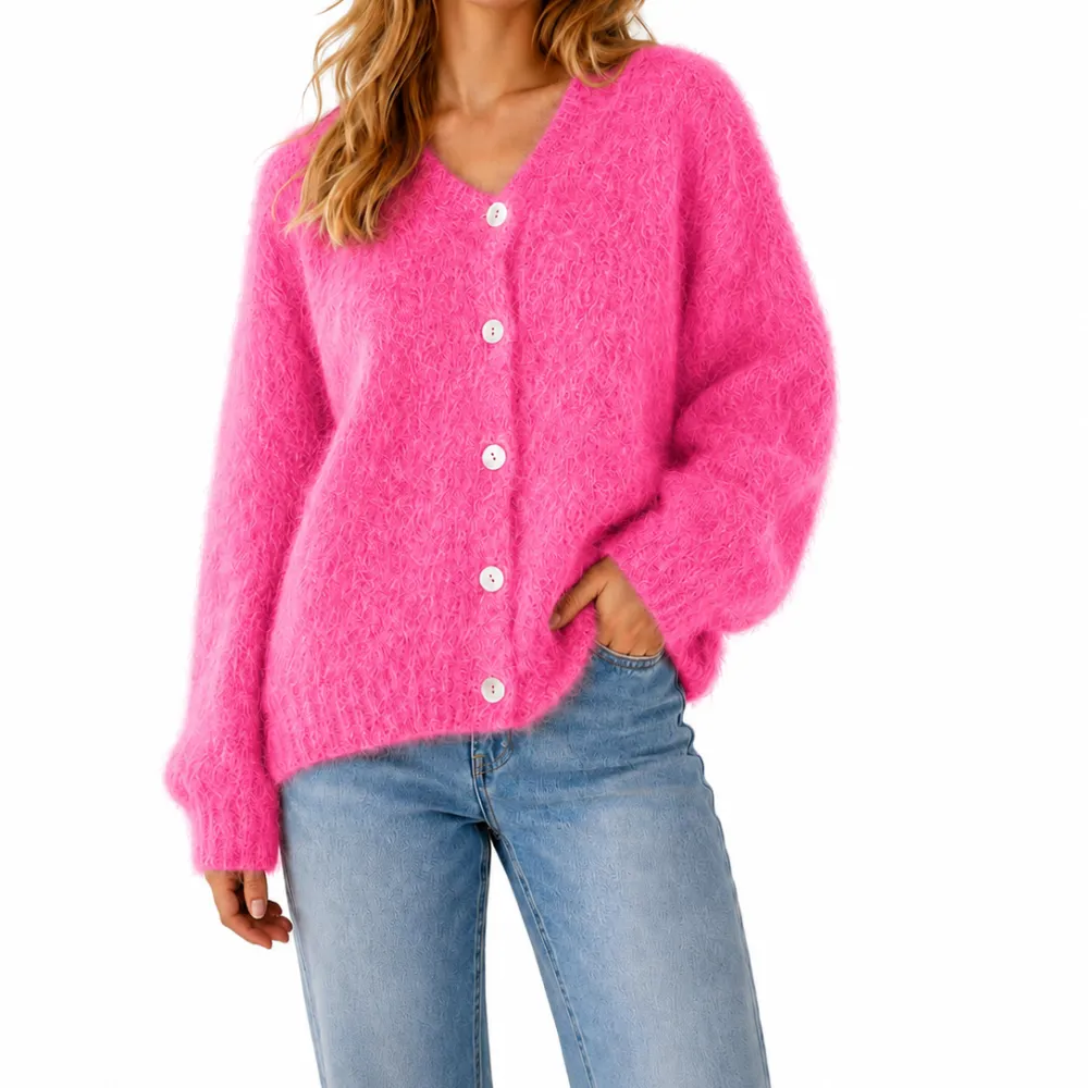 Relaxed Kid Mohair Mohair Longline Cardigan
