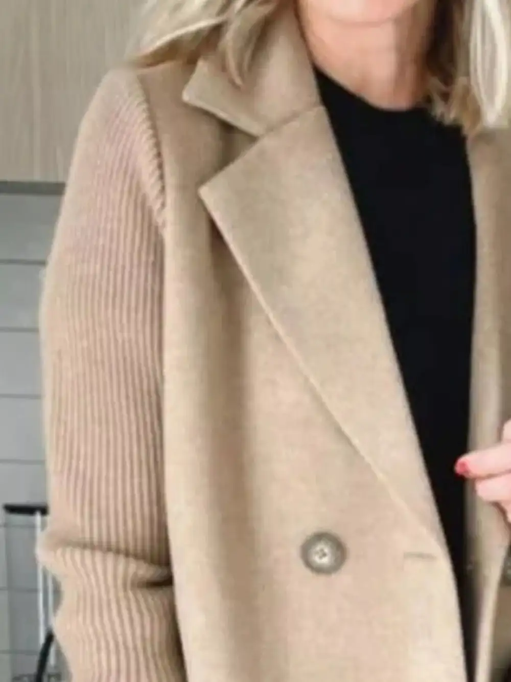Double-Breasted Knit Blazer