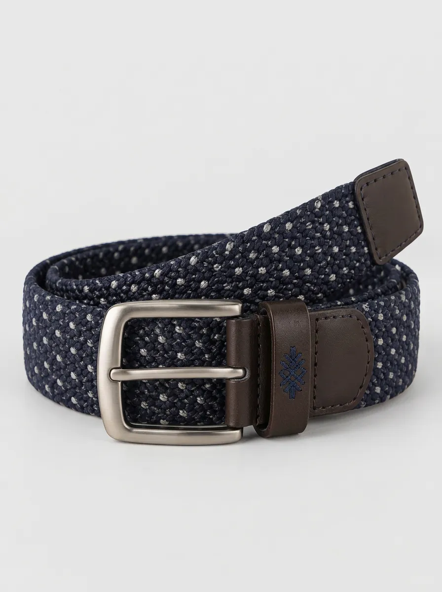 Men's Performance Heritage Casual Navy Blue Stretch Woven Belt