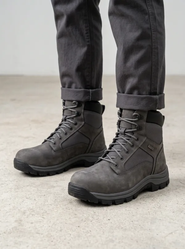 Unisex Waterproof Grey Tactical Printed Work Boots