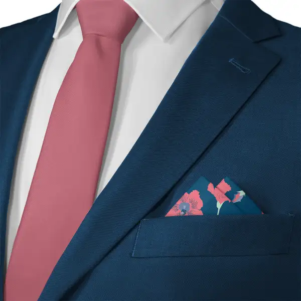 Clean Balanced Floral Pocket Square