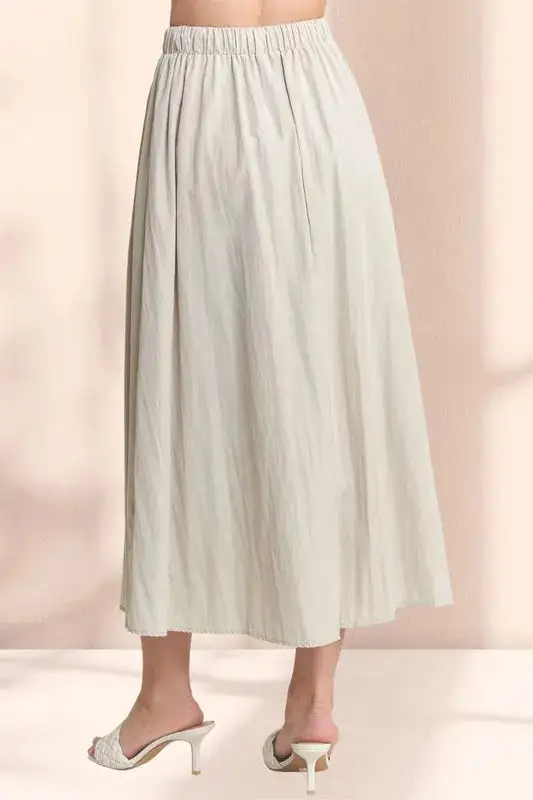 Loose Drawstring Crinkle Skirt