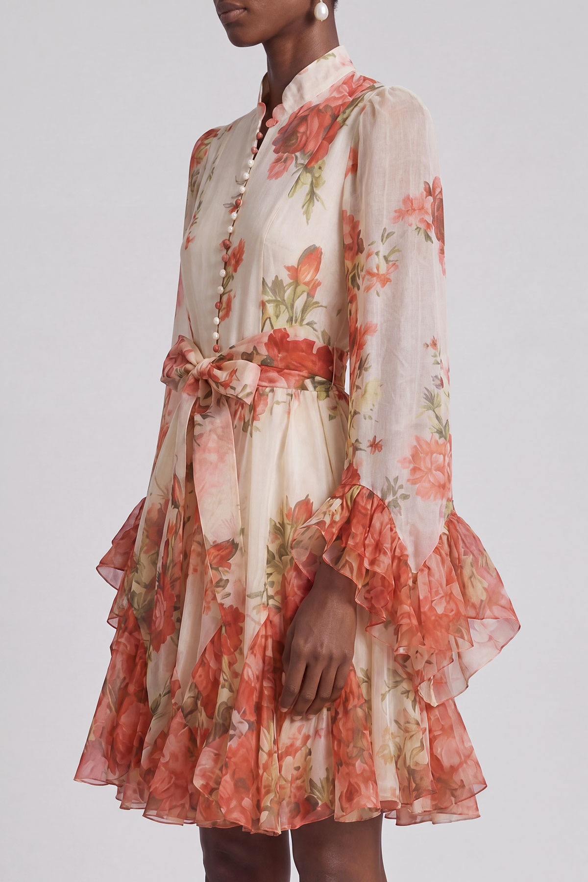 Modern Floral Midi Dress