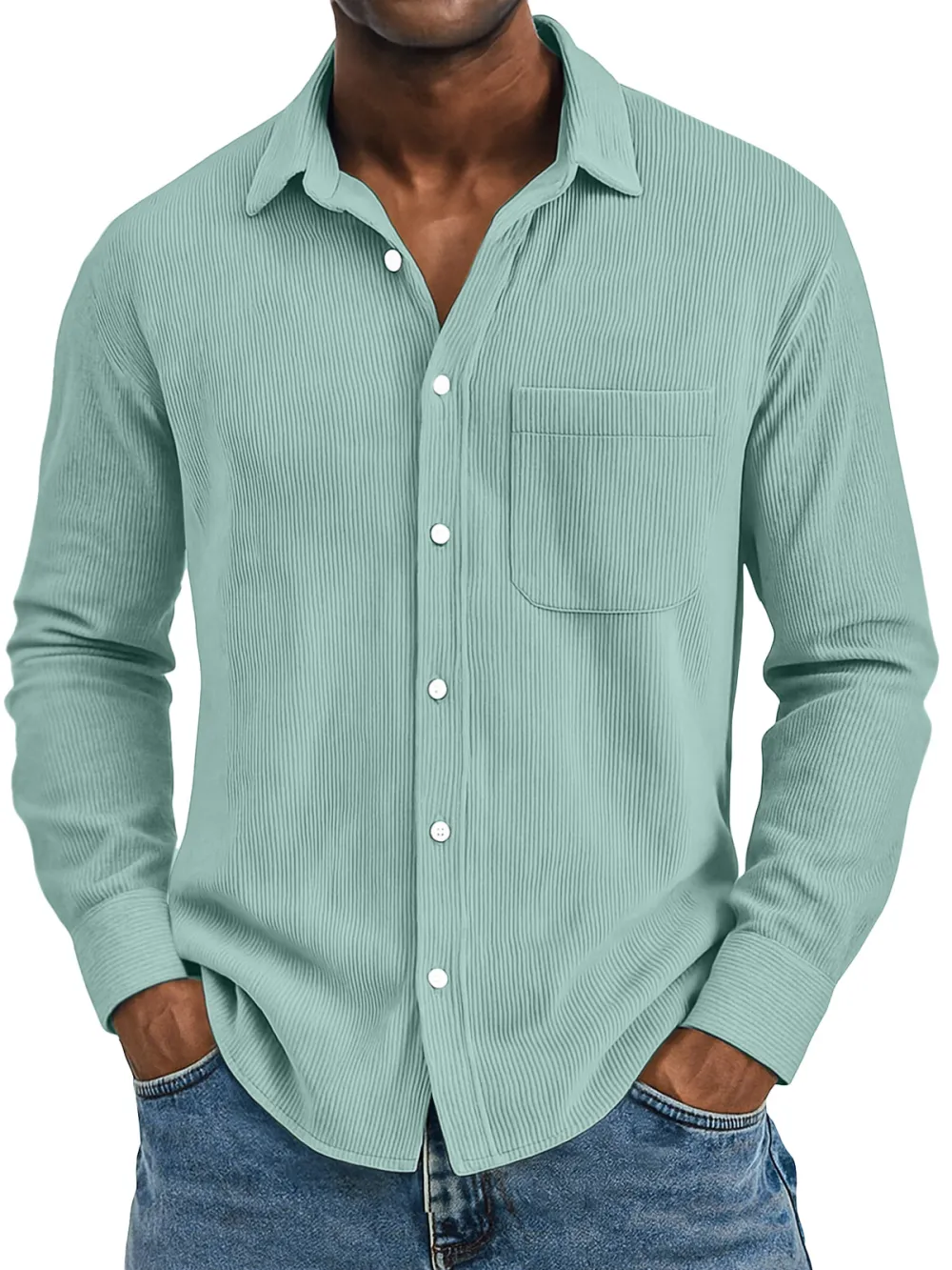 Textured Camp Collar Pocket Shirt