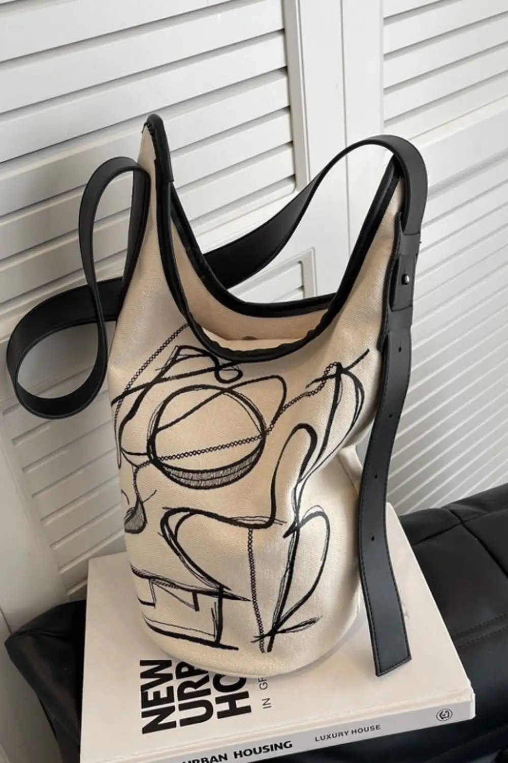 Urban Accessory: Trendy Canvas Bucket Messenger Bag