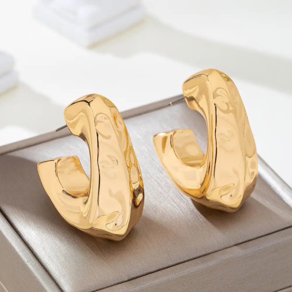 Hammered Tone Statement Hoops