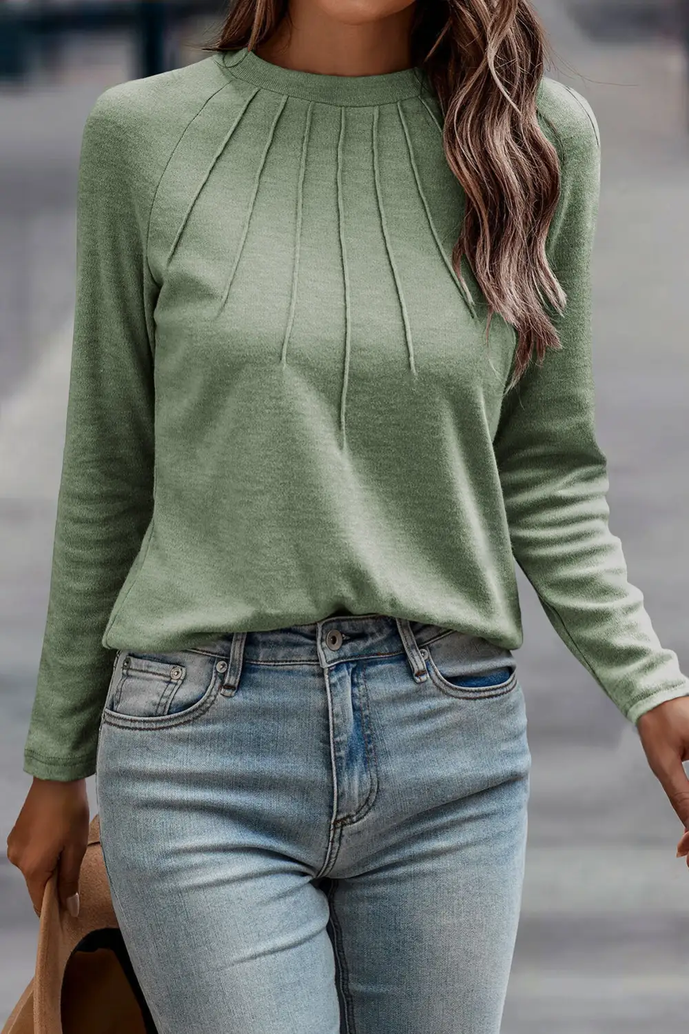 Women's Solid Long Sleeve Raglan Sleeve Top