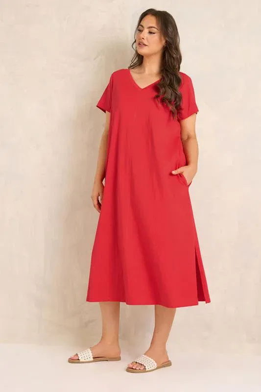Red Premium Cotton Dress