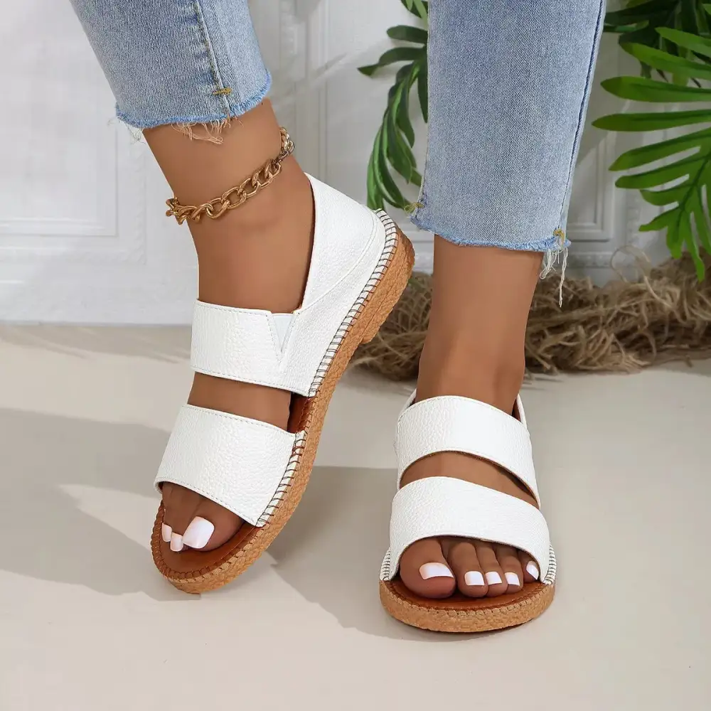 Flexible Open-Toe Flat Sandals