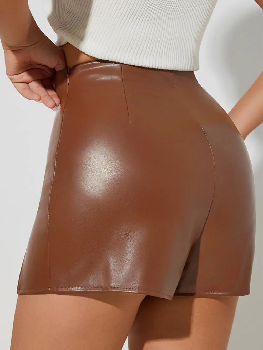 Slit Hem Bodycon Mini Skort