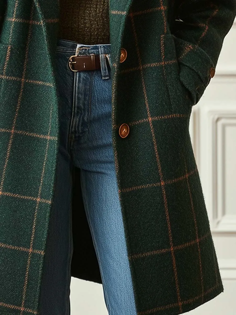 Wool Check Coat