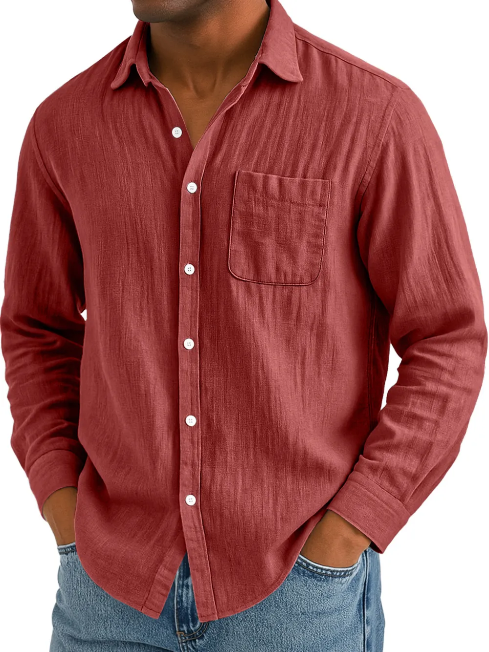 Everyday Cotton Linen Pocket Shirt