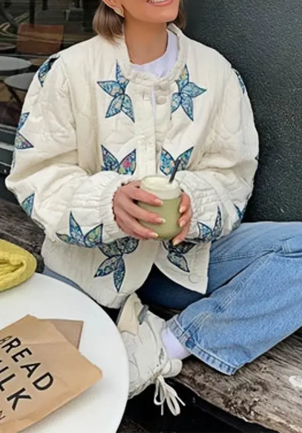 Single-Breasted Printed Classic Jacket