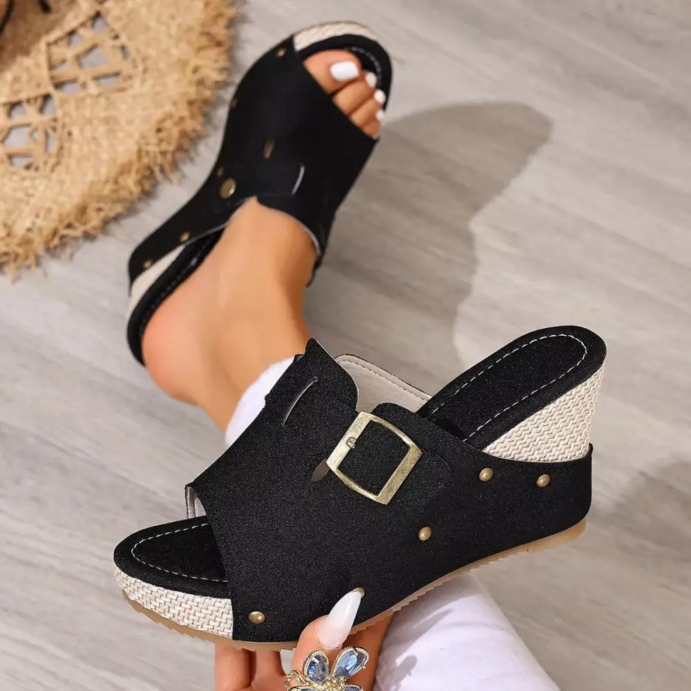 Graceful Fresh Open Toe Wedge Sandals